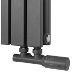 Grzejnik dekoracyjny hybrydowy poziomy Judy 600x590 grafit MOA