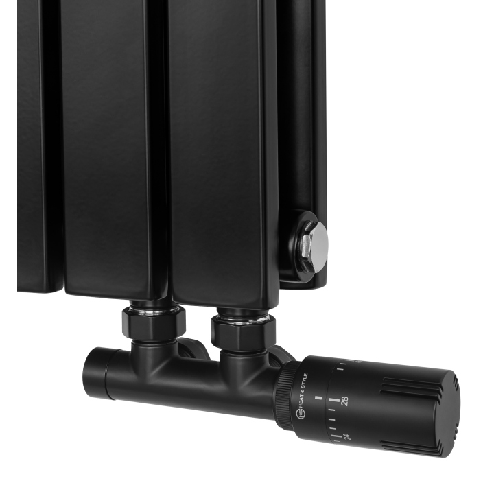 Grzejnik dekoracyjny hybrydowy poziomy Judy 600x826 czarny MOA