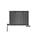 Grzejnik dekoracyjny hybrydowy poziomy Judy 600x826 grafit MOA