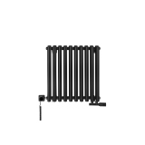 Grzejnik dekoracyjny hybrydowy poziomy Gilda 600x590 czarny MOA