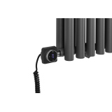 Grzejnik dekoracyjny hybrydowy poziomy Gilda 600x590 grafit MOA