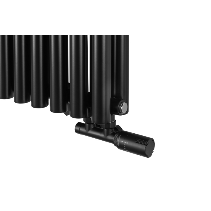 Grzejnik dekoracyjny hybrydowy poziomy Gilda 600x826 czarny MOA