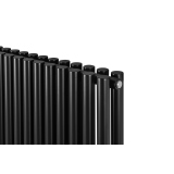 Grzejnik dekoracyjny hybrydowy poziomy Gilda 600x826 czarny MOA