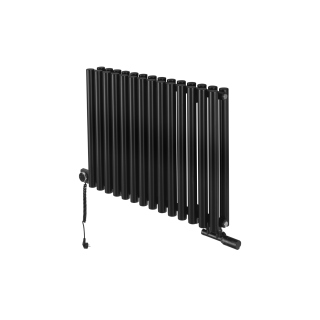 Grzejnik dekoracyjny hybrydowy poziomy Gilda 600x826 czarny MOA