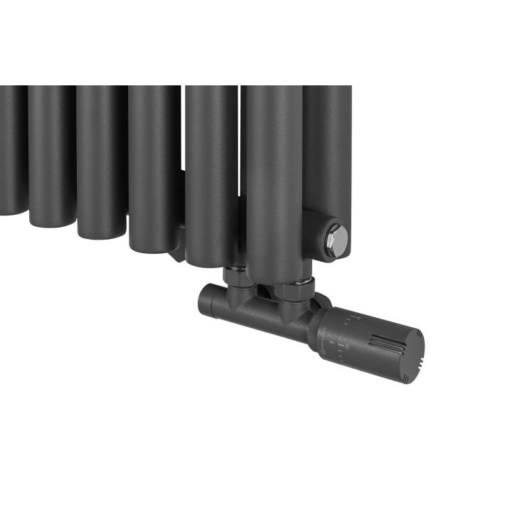 Grzejnik dekoracyjny hybrydowy poziomy Gilda 600x826 grafit MOA