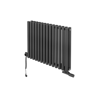 Grzejnik dekoracyjny hybrydowy poziomy Gilda 600x826 grafit MOA