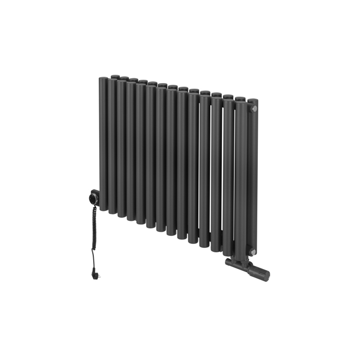 Grzejnik dekoracyjny hybrydowy poziomy Gilda 600x826 grafit MOA