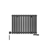 Grzejnik dekoracyjny hybrydowy poziomy Gilda 600x826 grafit MOA