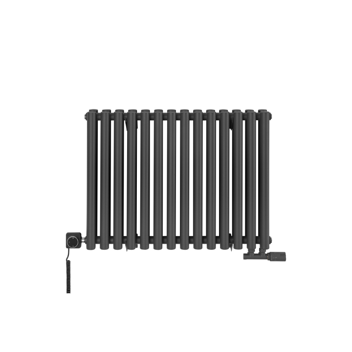 Grzejnik dekoracyjny hybrydowy poziomy Gilda 600x826 grafit MOA