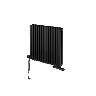 grzejnik dekoracyjny hybrydowy poziomy Nomad 600x630 czarny MOA