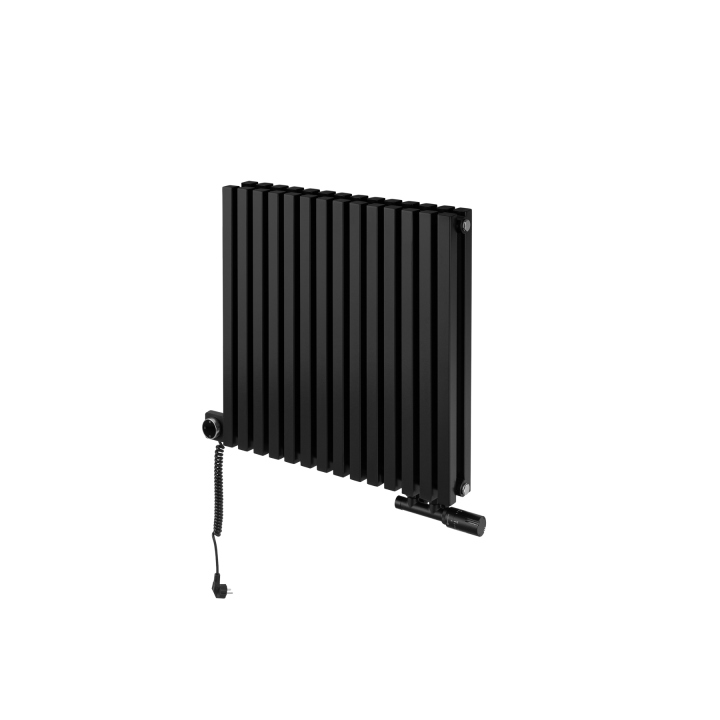 grzejnik dekoracyjny hybrydowy poziomy Nomad 600x630 czarny MOA