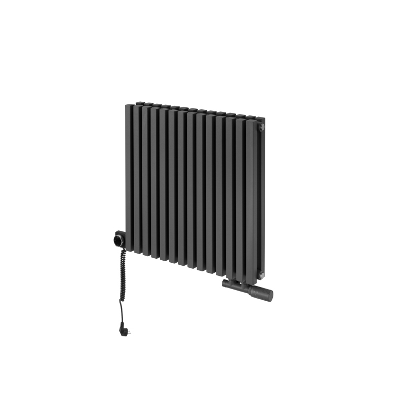 Grzejnik dekoracyjny hybrydowy poziomy Nomad 600x630 grafit MOA