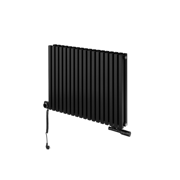 Grzejnik dekoracyjny hybrydowy poziomy Nomad 600x810 czarny MOA