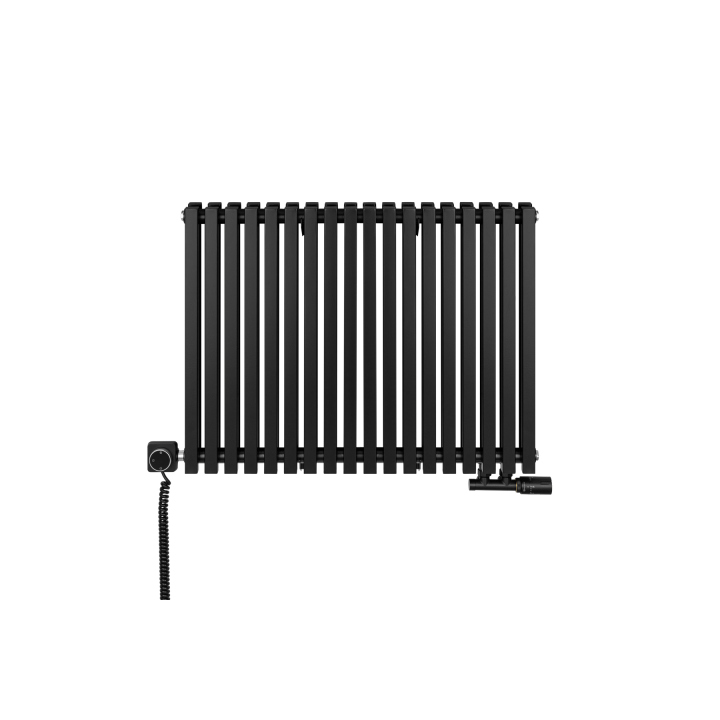 Grzejnik dekoracyjny hybrydowy poziomy Nomad 600x810 czarny MOA