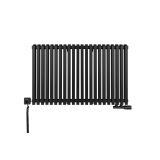 Grzejnik dekoracyjny hybrydowy poziomy Nomad 600x990 czarny MOA