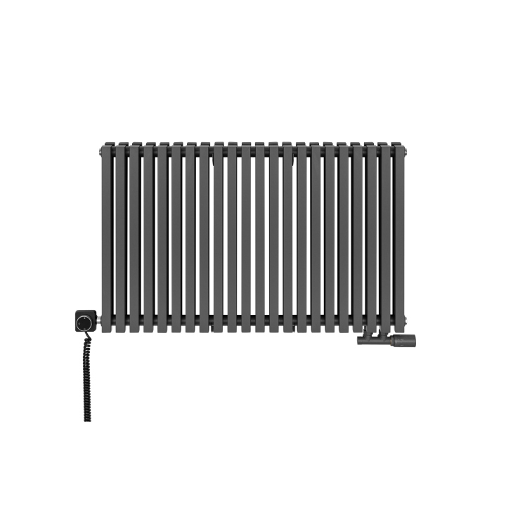 Grzejnik dekoracyjny hybrydowy poziomy Nomad 600x990 grafit MOA