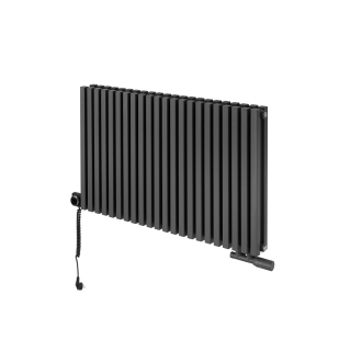 Grzejnik dekoracyjny hybrydowy poziomy Nomad 600x990 grafit MOA