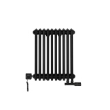 Grzejnik dekoracyjny hybrydowy poziomy CL3E 575x470 czarny MOA
