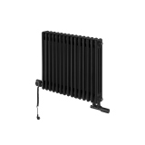 Grzejnik dekoracyjny hybrydowy poziomy CL3E 575x695 czarny MOA