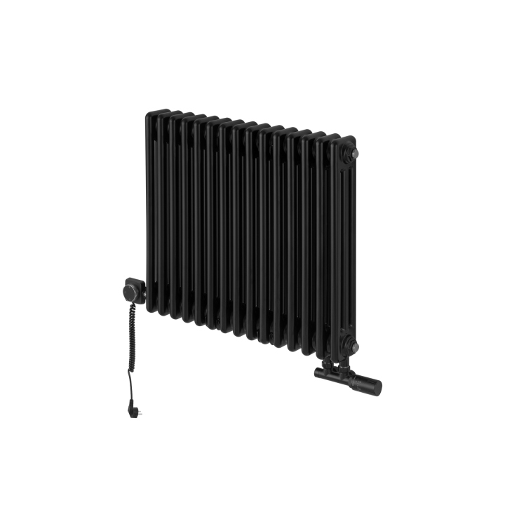 Grzejnik dekoracyjny hybrydowy poziomy CL3E 575x695 czarny MOA