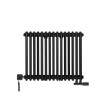 Grzejnik dekoracyjny hybrydowy poziomy CL3E 575x695 czarny MOA
