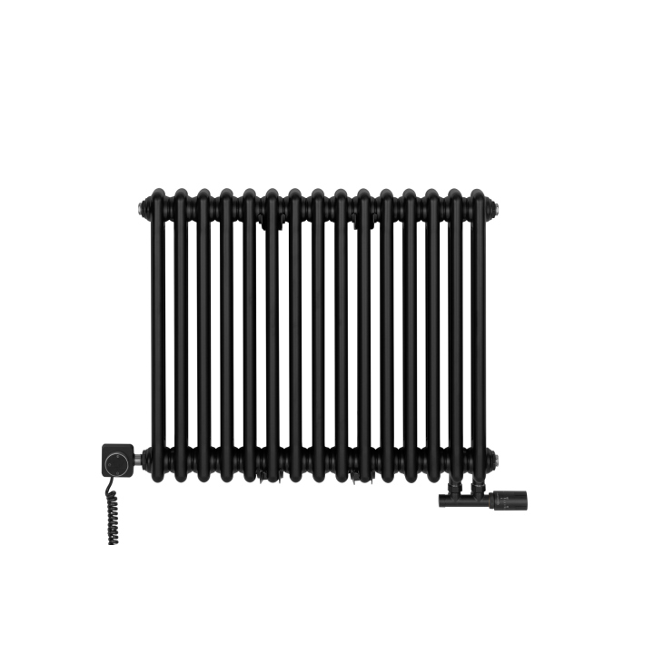 Grzejnik dekoracyjny hybrydowy poziomy CL3E 575x695 czarny MOA