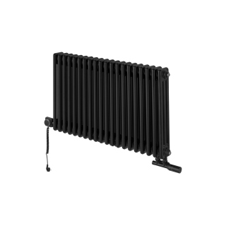Grzejnik dekoracyjny hybrydowy poziomy CL3E 575x920 czarny MOA