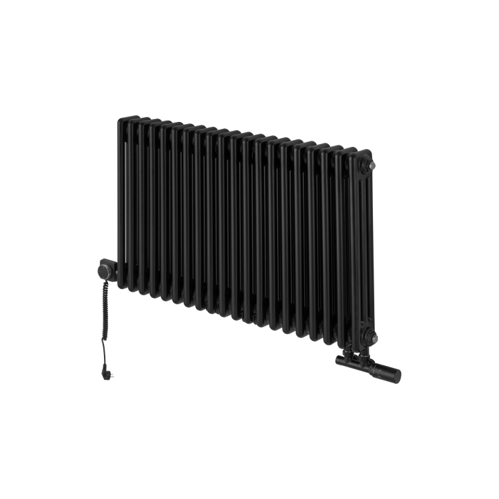 Grzejnik dekoracyjny hybrydowy poziomy CL3E 575x920 czarny MOA