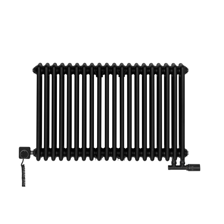 Grzejnik dekoracyjny hybrydowy poziomy CL3E 575x920 czarny MOA