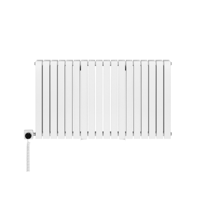 Grzejnik dekoracyjny elektryczny poziomy  Judy 600x1062 biały, grzałka z lewej strony