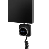 Grzejnik dekoracyjny elektryczny płaski Concert 1600x600 czarny, grzałka z prawej strony