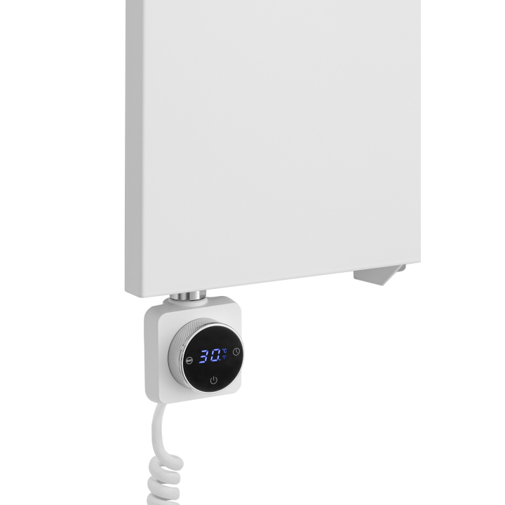 Grzejnik dekoracyjny elektryczny płaski Concert 1600x600 biały mat, grzałka z lewej strony