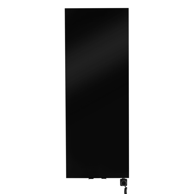 Grzejnik dekoracyjny elektryczny płaski Concert 1600x600 czarny, grzałka z prawej strony