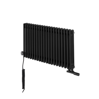 Grzejnik dekoracyjny hybrydowy poziomy CL3E 575x920 czarny MOA