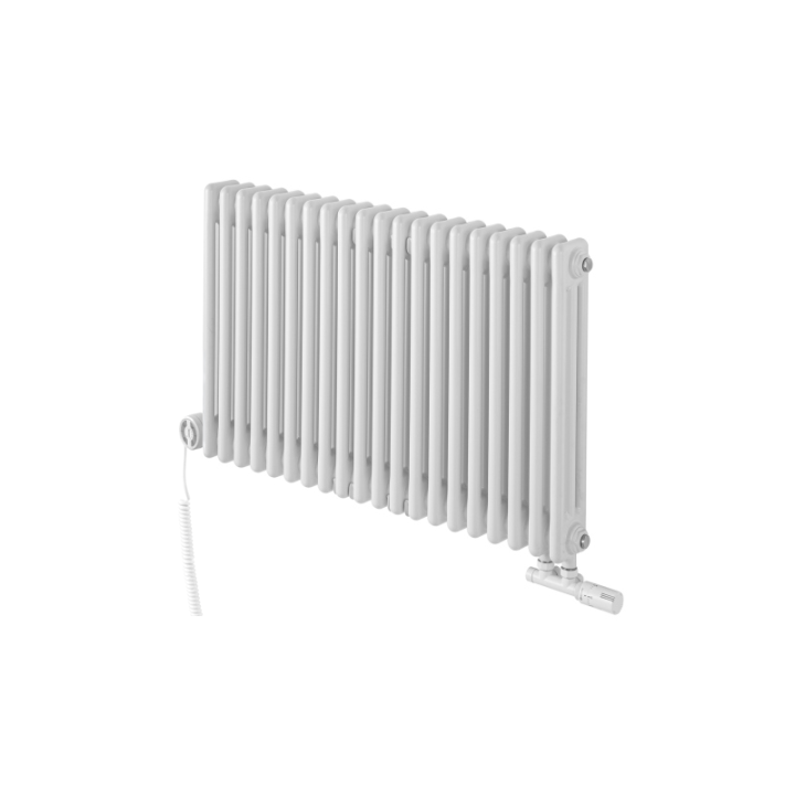 Grzejnik dekoracyjny hybrydowy poziomy CL3E 575x920 biały MOA