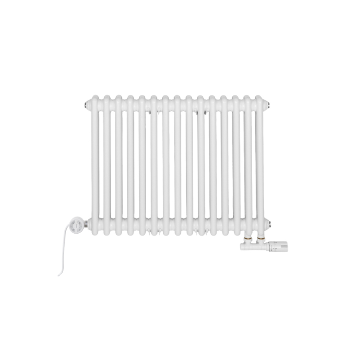 Grzejnik dekoracyjny hybrydowy poziomy CL3E 575x695 biały MOA