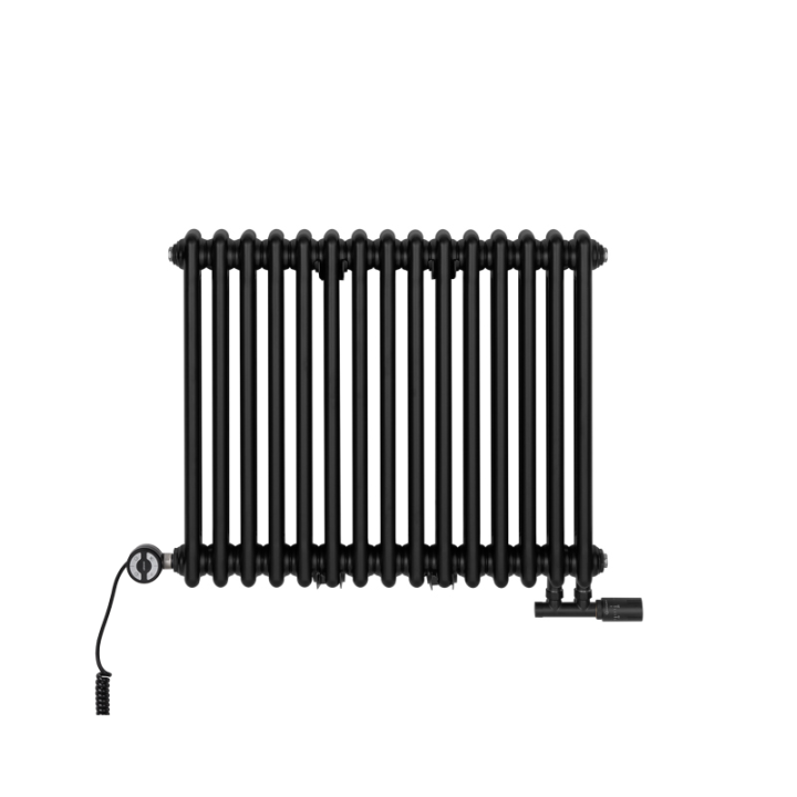 Grzejnik dekoracyjny hybrydowy poziomy CL3E 575x695 czarny MOA