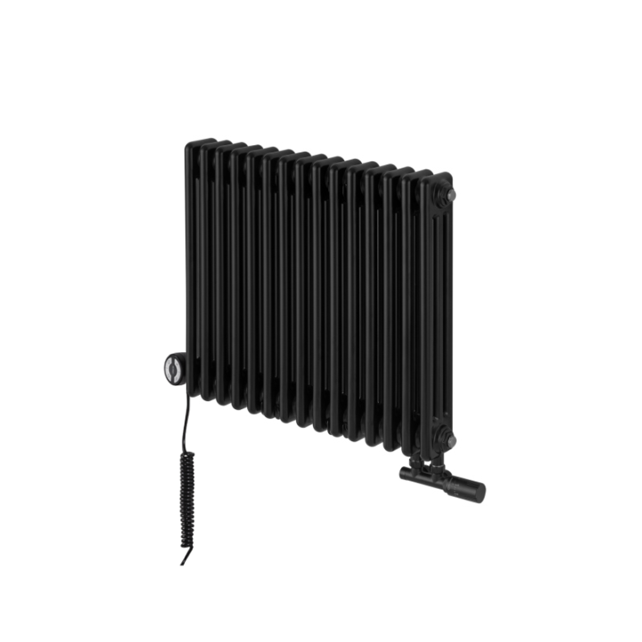 Grzejnik dekoracyjny hybrydowy poziomy CL3E 575x695 czarny MOA