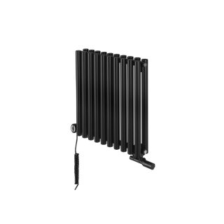 Grzejnik dekoracyjny hybrydowy poziomy Gilda 600x590 czarny MOA