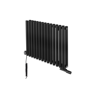 Grzejnik dekoracyjny hybrydowy poziomy Gilda 600x826 czarny MOA