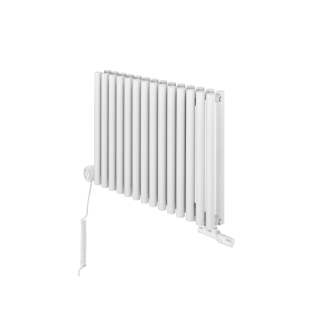 Grzejnik dekoracyjny hybrydowy poziomy Gilda 600x826 biały MOA