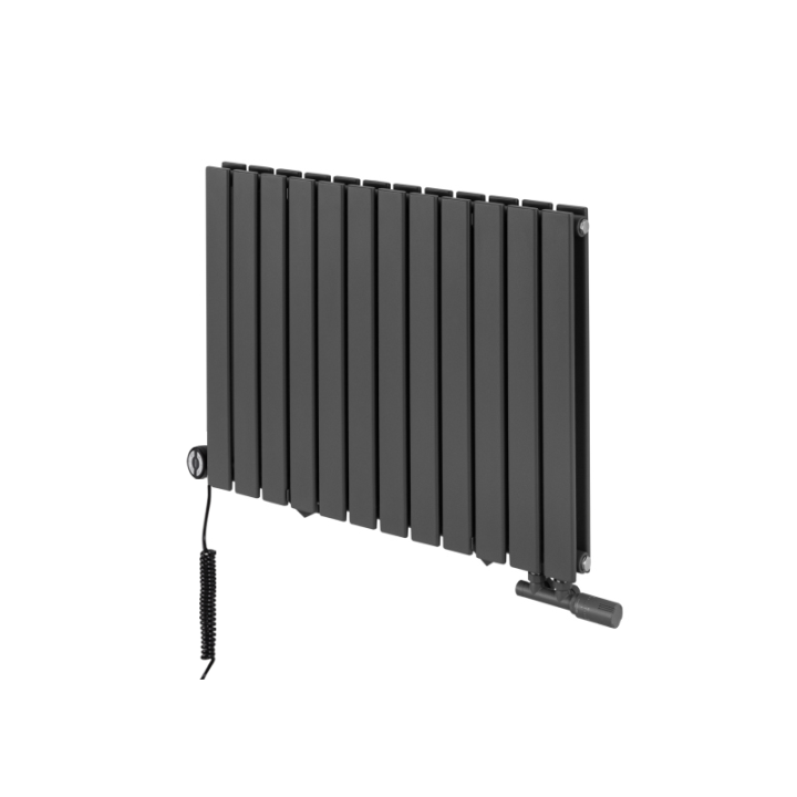 Grzejnik dekoracyjny hybrydowy poziomy Wanted 600x612 grafit MOA