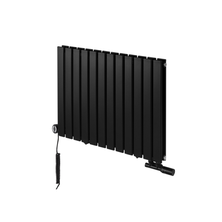 Grzejnik dekoracyjny hybrydowy poziomy Wanted 600x612 czarny MOA