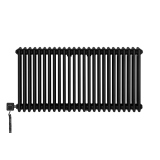 Grzejnik dekoracyjny elektryczny poziomy CL3E 575x1145 czarny, grzałka z lewej strony