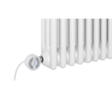 Grzejnik dekoracyjny elektryczny poziomy CL3E 575x920 biały, grzałka z lewej strony