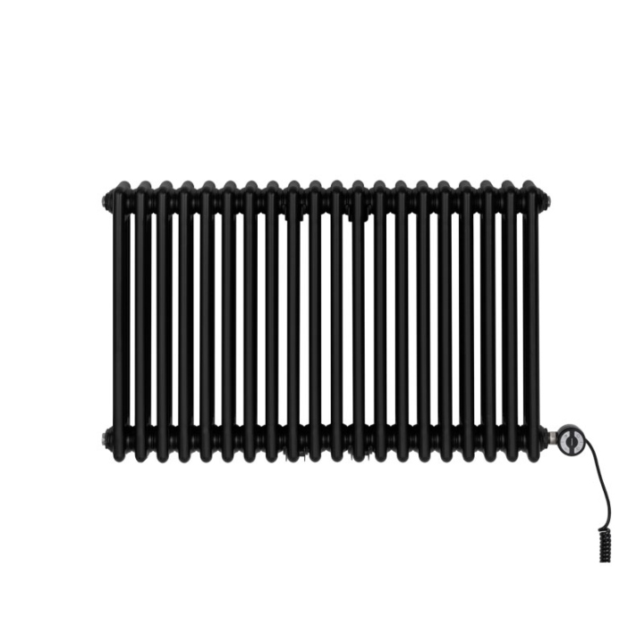 Grzejnik dekoracyjny elektryczny poziomy CL3E 575x920 czarny, grzałka z prawej strony