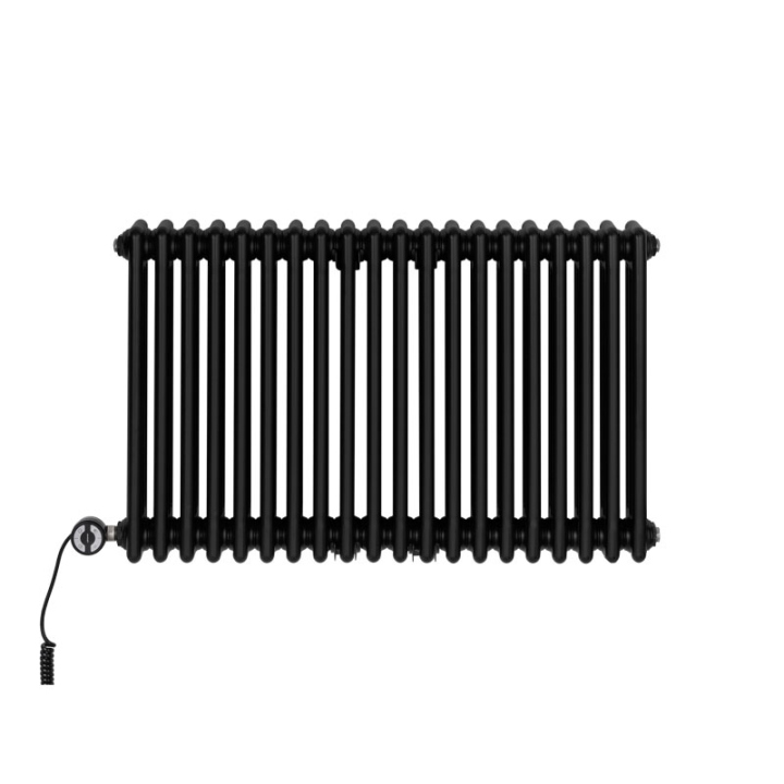 Grzejnik dekoracyjny elektryczny poziomy CL3E 575x920 czarny, grzałka z lewej strony
