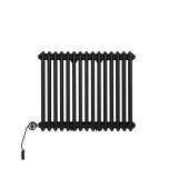 Grzejnik dekoracyjny elektryczny poziomy CL3E 575x695 czarny, grzałka z lewej strony