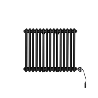Grzejnik dekoracyjny elektryczny poziomy CL3E 575x695 czarny, grzałka z prawej strony