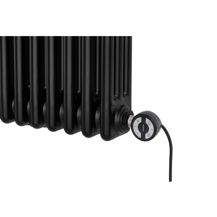 Grzejnik dekoracyjny elektryczny poziomy CL3E 575x695 czarny, grzałka z prawej strony